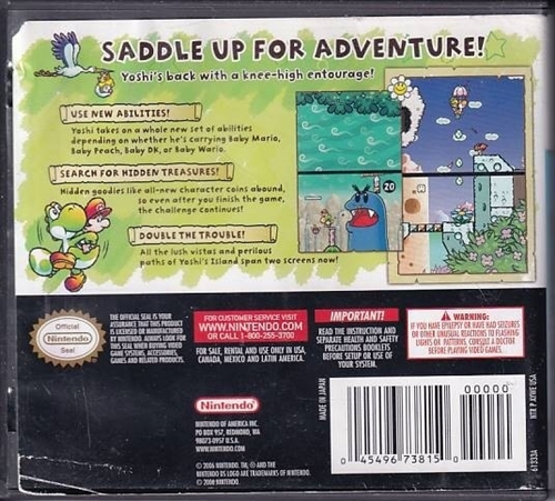 Yoshis Island DS - Amerikansk Version - Mangler Manual - Nintendo DS (B Grade) (Genbrug)